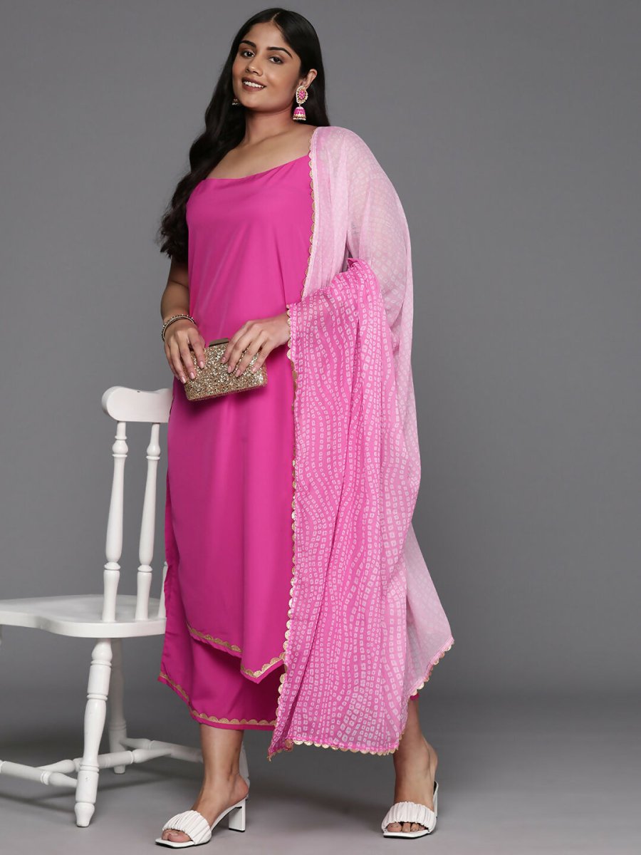Ahalyaa Women's Traditional wear Kurta Set - Pink | Swadesiicart