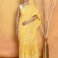 Very Much Indian Handblock Printed Cotton Saree With Natural Dyes - Yellow | Swadesiicart