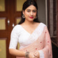 Peach Poly Georgette Ethnic Motifs Saree with Unstitched Blouse - Hiral Fashion | Swadesiicart