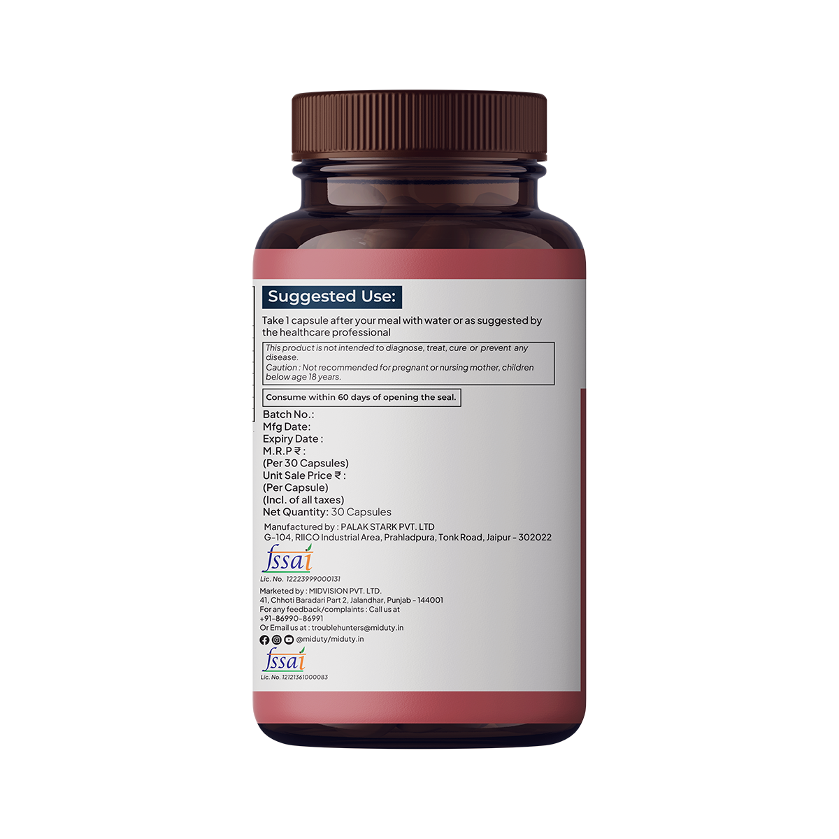 Miduty by Palak Notes Liposomal Quercetin Capsules | Swadesiicart