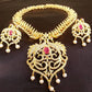 Latest Ad Ruby Peacock Bridal Necklace With Earrings