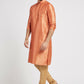 Ethnic India Orange Men's Kurta Bandhani Polyester | Swadesiicart