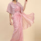 Pink Satin Solid Ready to wear Saree with stitched Blouse - Vanita | Swadesiicart