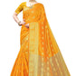 Vamika Banarasi Jacquard Weaving Yellow Saree | Swadesiicart