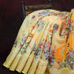 Vibrant Combination Of Light Yellow With Floral Design Semi Chanderi Saree By Gayathri Reddy Designer Studio | Swadesiicart