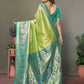 Aastha Fashion Pista Tissue Silk Paithani Woven Saree