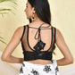 Amodini Designer Studio Half Net Black Sleeveless Padded Blouse