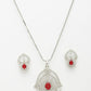 NVR Women Silver-Plated American Diamond-Studded Pendant Set | Swadesiicart