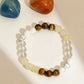 Clear Quartz and Tiger Eye Multicoloured Cyrstal Beads bracelet - Ruby Raang | Swadesiicart