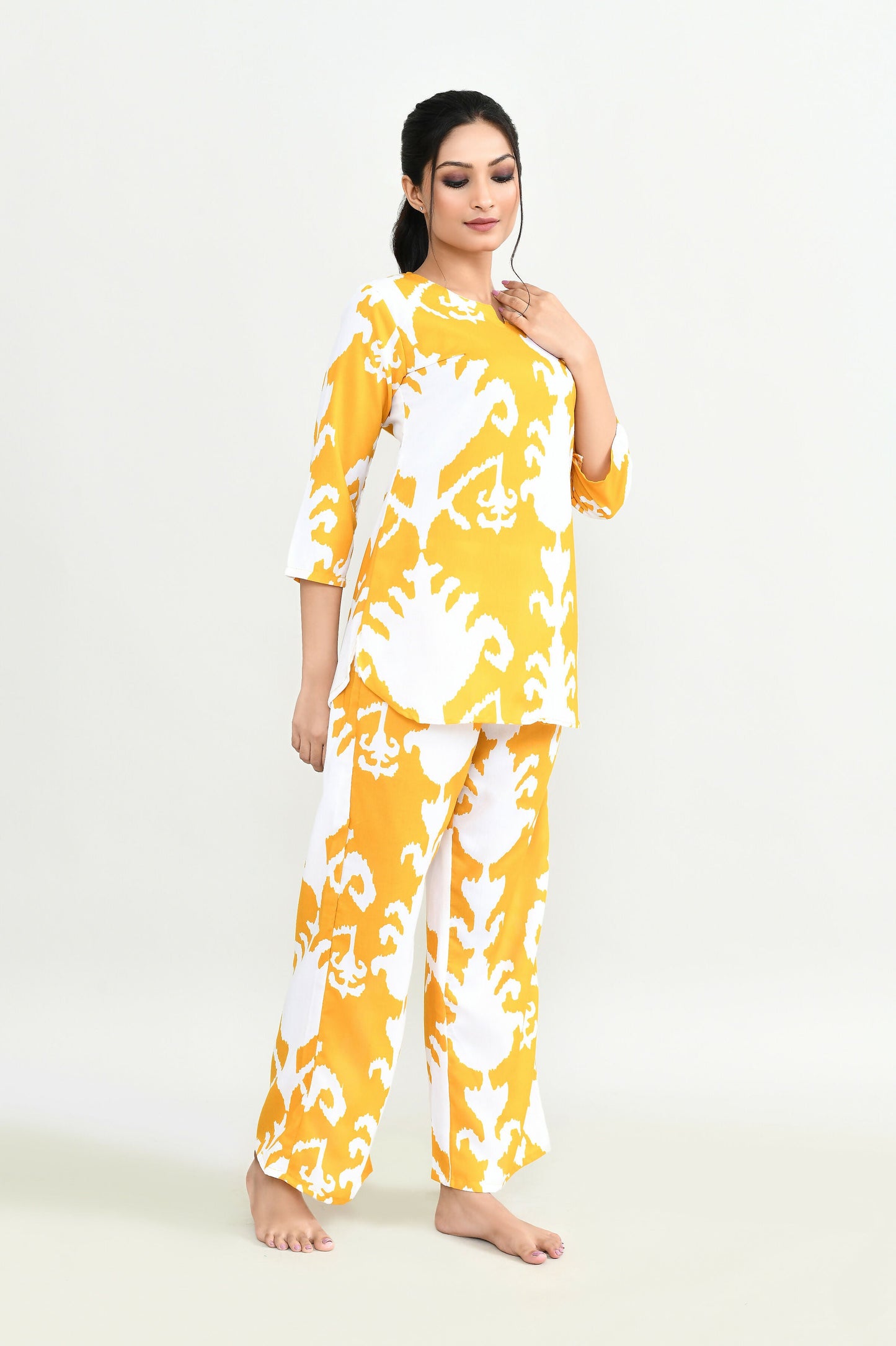 Joban Fashion Beautiful Yellow Cotton Cod Set - Swadesiicart