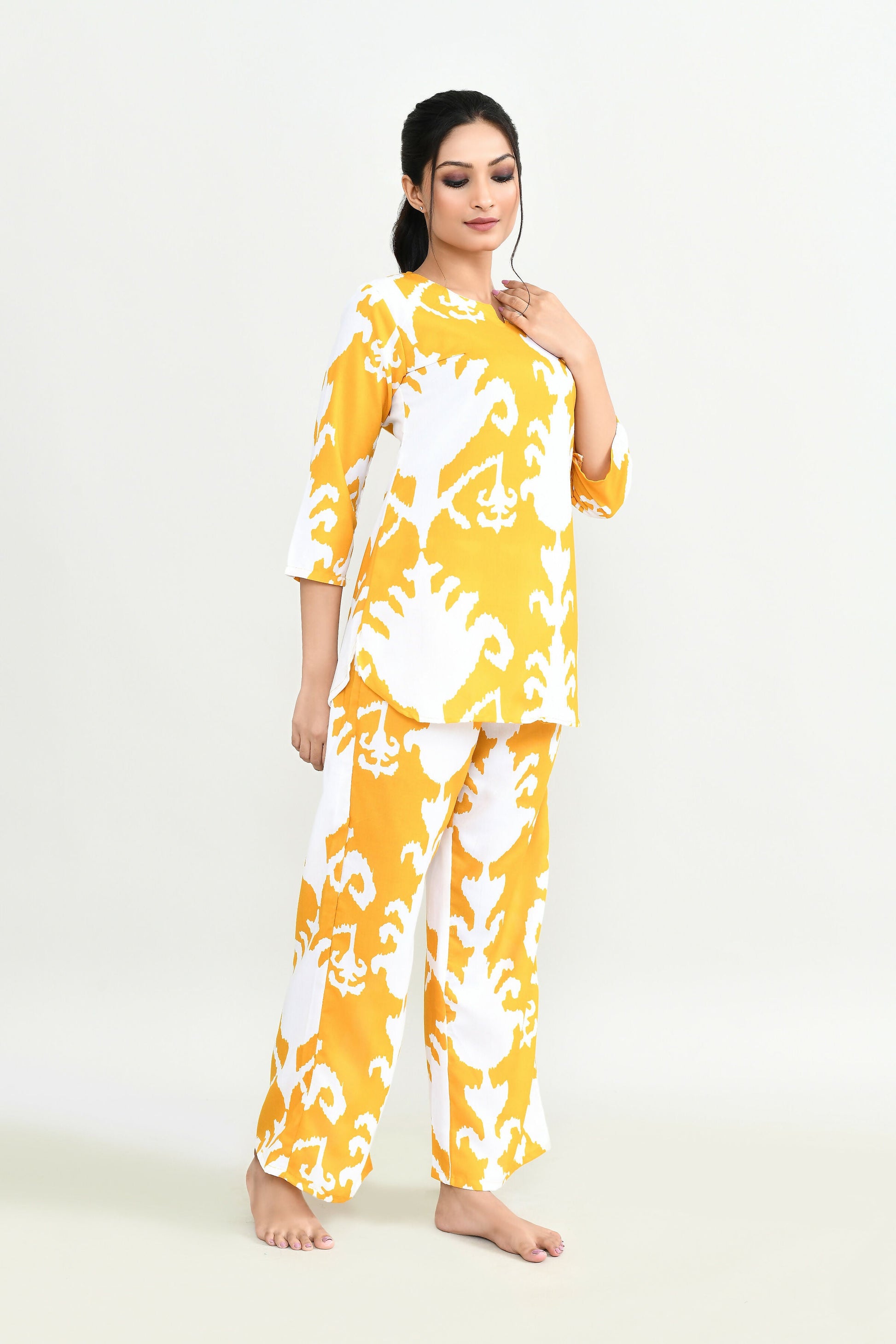 Joban Fashion Beautiful Yellow Cotton Cod Set - Swadesiicart