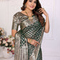 Aastha Fashion Dark Green Organza Silk Weaving Saree