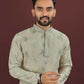Anaita Green Embroidered Silk Straight Kurta