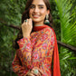 Janasya Mustard Georgette Floral Kurta,Bottom & Dupatta | Swadesiicart