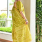 Vishnu Weaves Women's Mahendi Handloom Raw Silk Thread Weaving Saree with Blouse - Swadesiicart