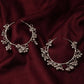 Mominos Fashion Johar Kamal Silver Parrot Hoops and Ghungroo Bali Combo Earrings
