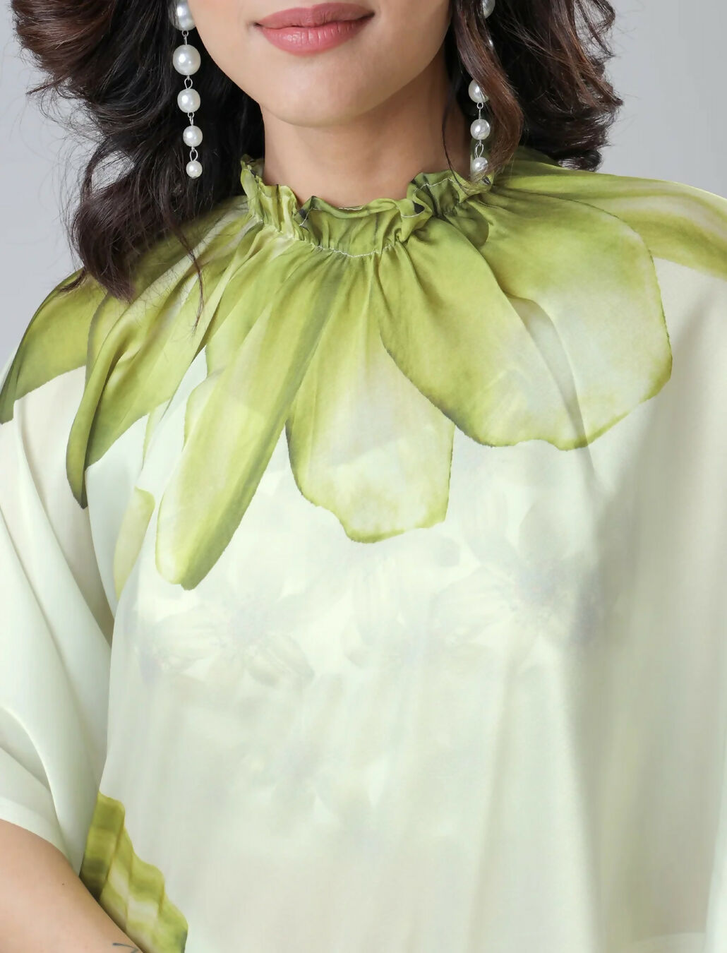 Vastranavya Mint Green Freehand Floral Print Ready to Wear Saree | Swadesiicart