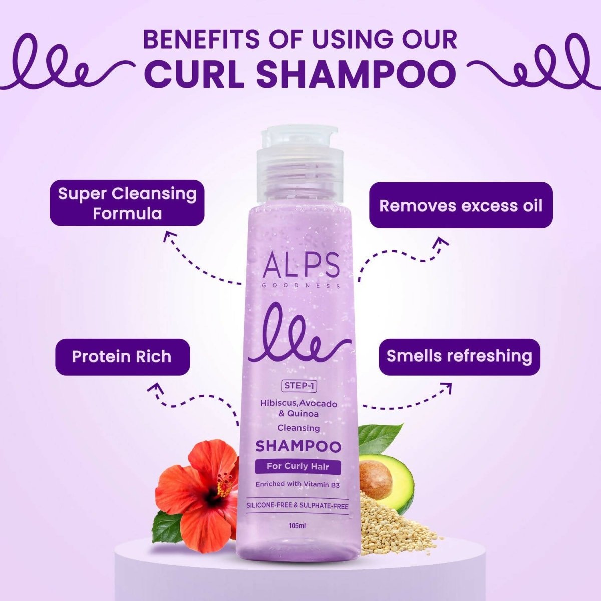 Alps Goodness Hibiscus, Avocado & Quinoa Cleansing Shampoo - Swadesiicart