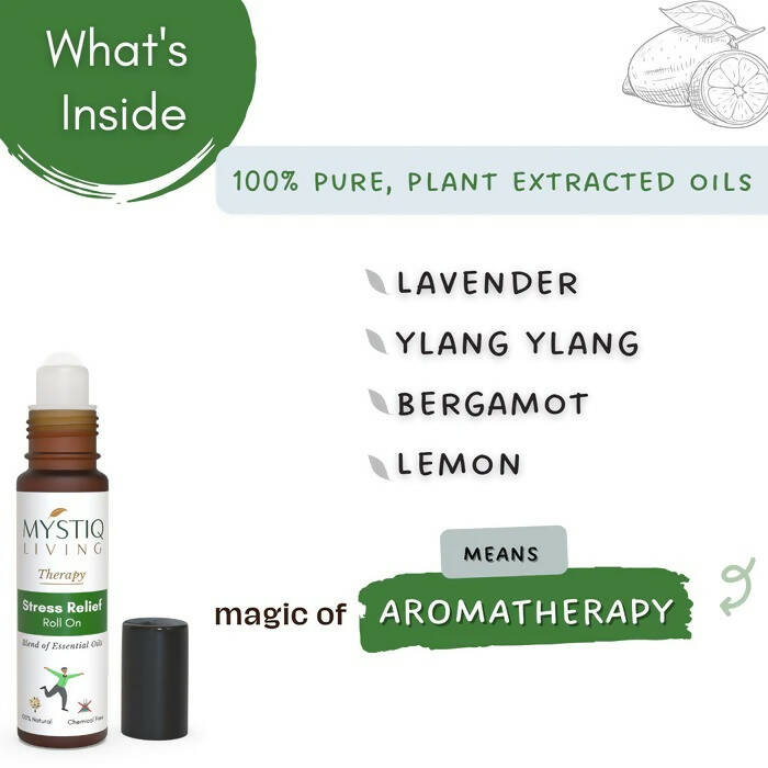 Mystiq Living Therapy Stress Relief Roll On - Swadesiicart