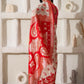Shree Shyam Fashion Linen Cotton Red & White Saree
