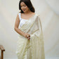 Vamsee Kimora White Georgette Saree - Swadesiicart