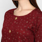 NOZ2TOZ Women's Maroon Printed Kurta- (1pc set) - Swadesiicart