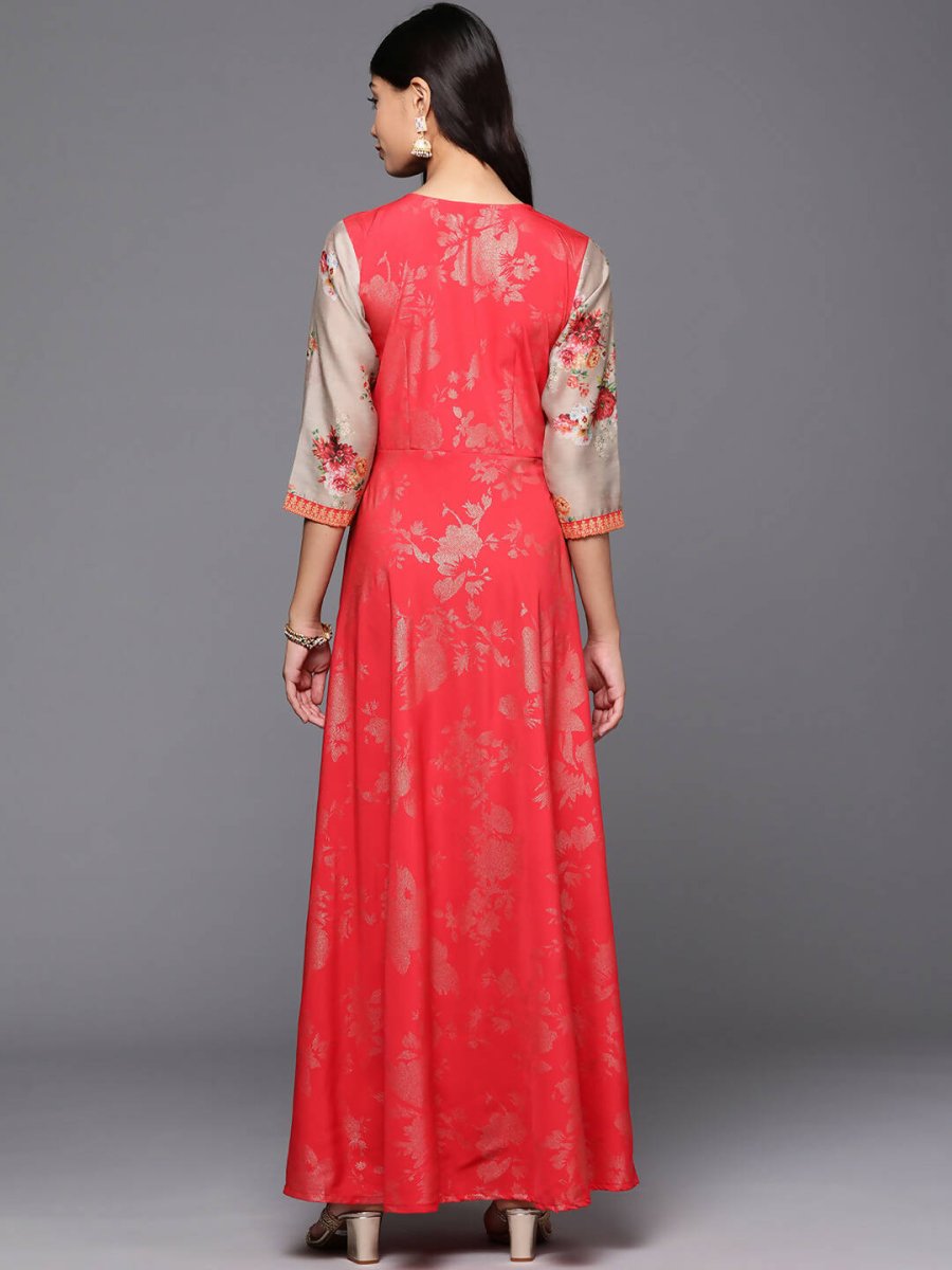 Ahalyaa Women's Traditional wear Ethnic Dress - Red | Swadesiicart