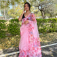 Vamsee Pink Organza Saree - Swadesiicart