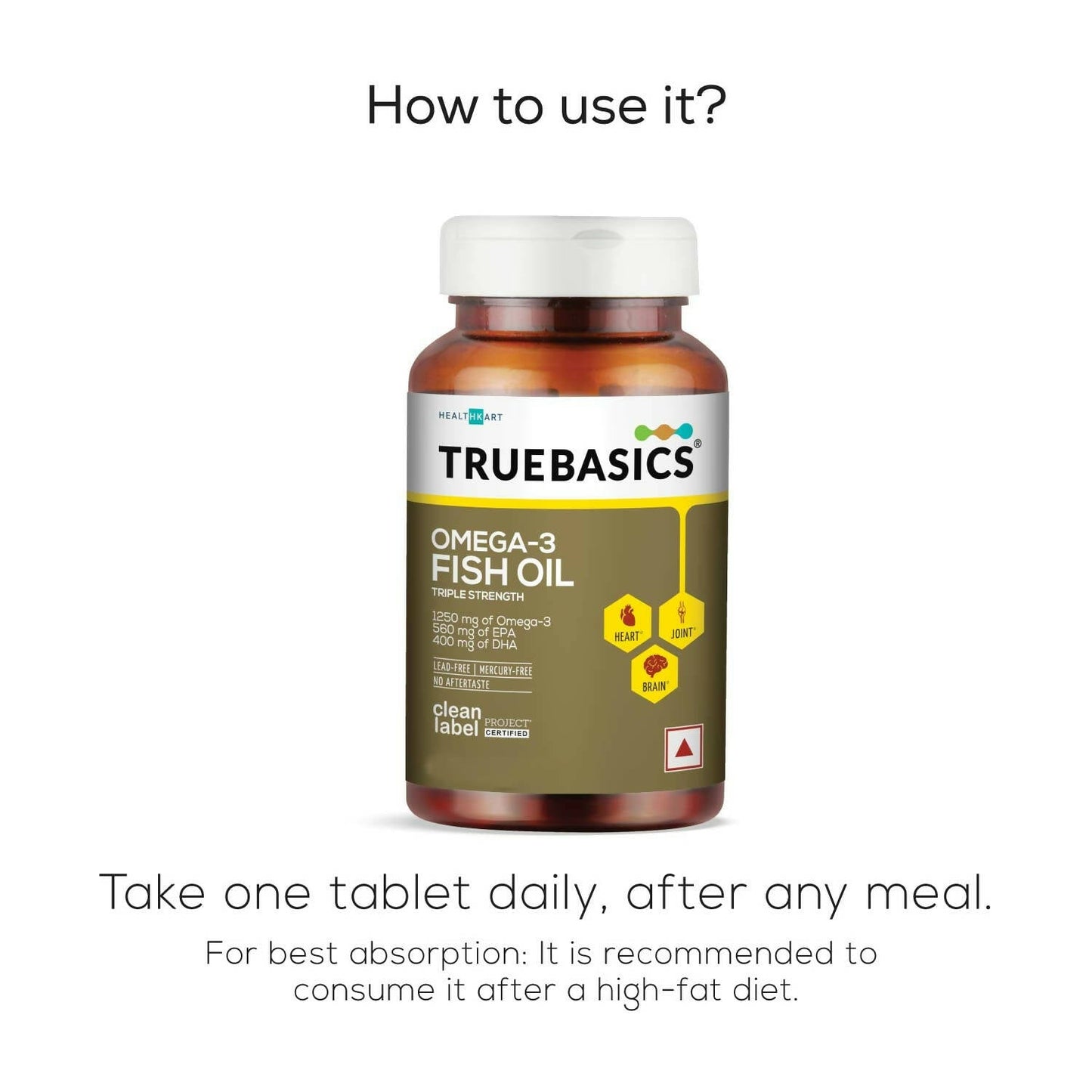 TrueBasics Omega-3 Fish Oil Capsules for Women & Men - Swadesiicart