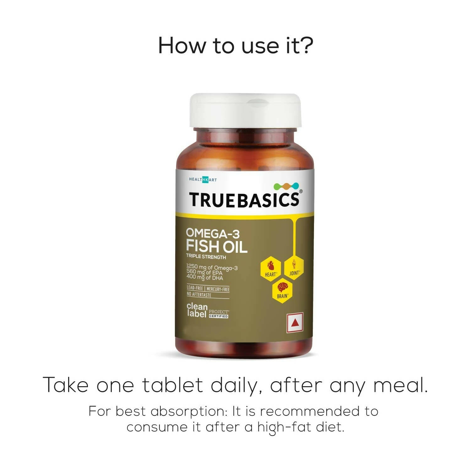 TrueBasics Omega-3 Fish Oil Capsules for Women & Men - Swadesiicart