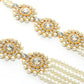 Mominos Fashion Johar Kamal Gold-Polished Rani Haar with Off white Pearls Jewellery Set - Swadesiicart