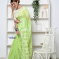 Very Much Indian Jamdhani Cotton Saree - Pista Green | Swadesiicart
