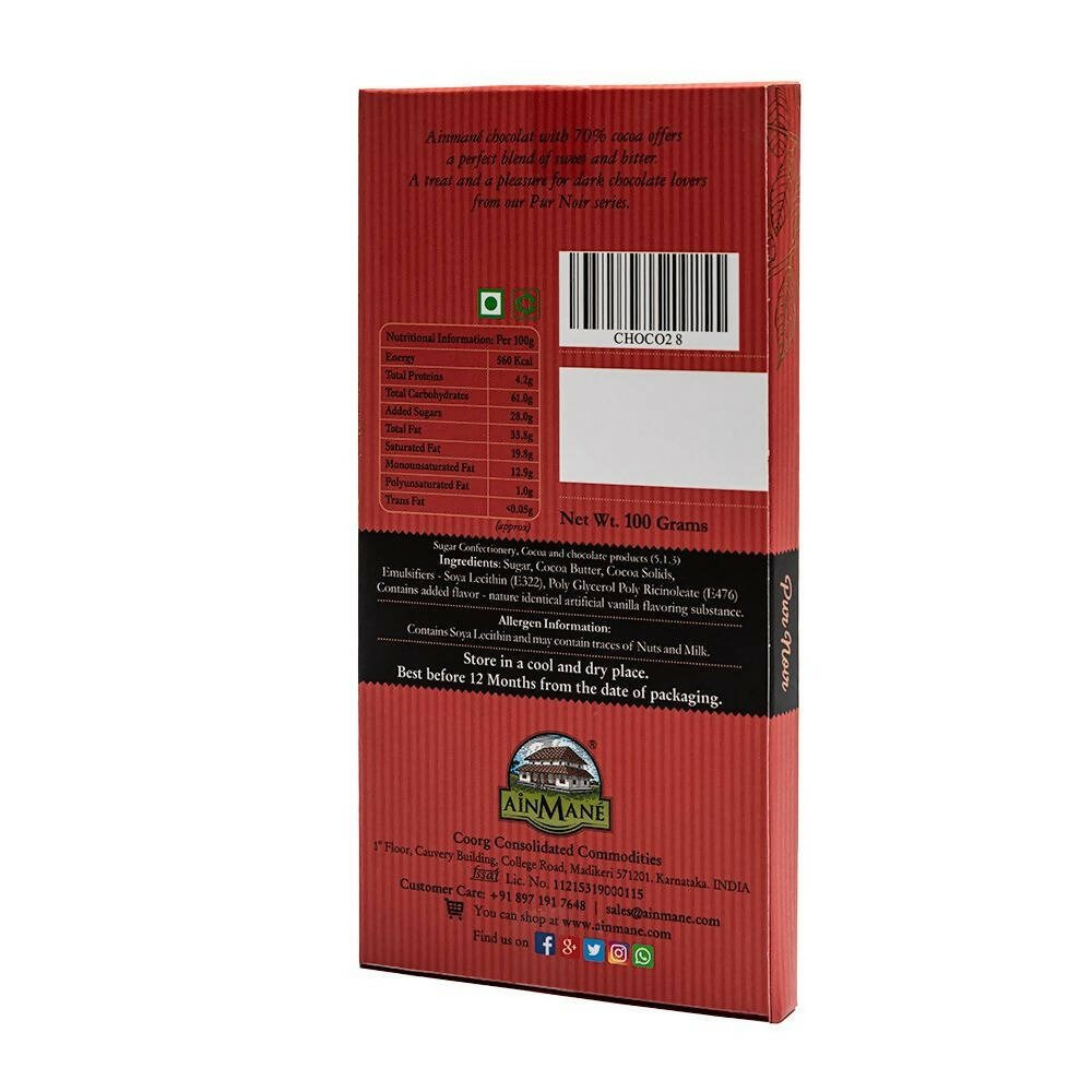 Ainmane Pur Noir Dark Chocolate - Swadesiicart
