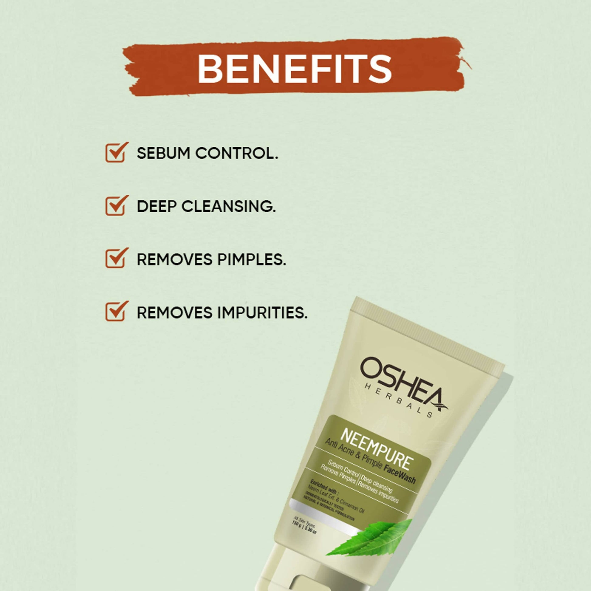 Oshea Herbals Neempure Anti Acne & Pimple Face Wash - Swadesiicart