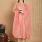 Jyoti Fashion Women's Peach Chanderi Silk Elegant Jardoshi Semi Kurta with Trouser & Dupatta | Swadesiicart