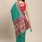 Shree Shyam Fashion Silk Blend Rama Saree