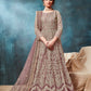Anaita Light_Brown Embroidered Net Anarkali Suit