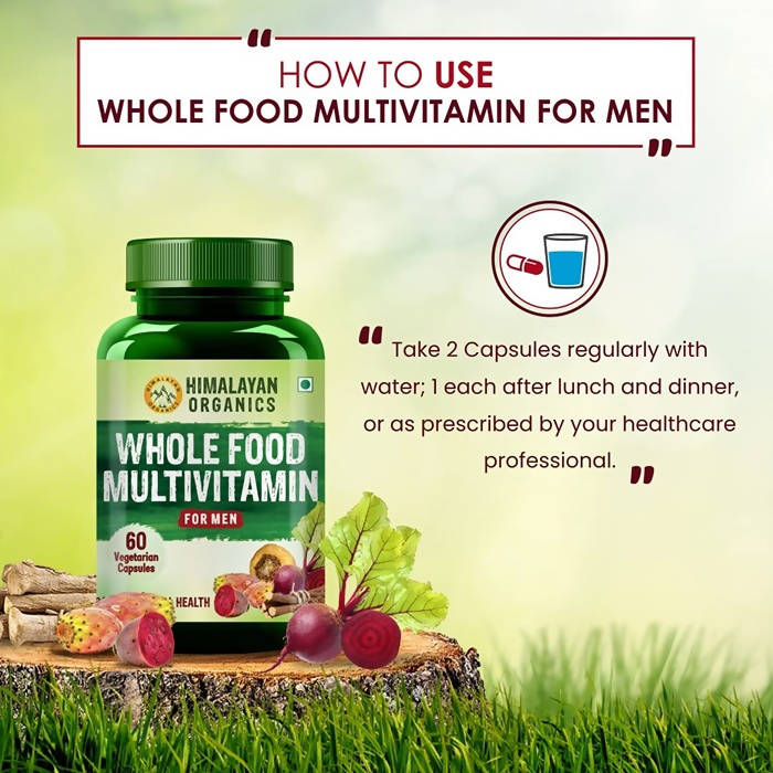 Whole Food Multivitamin For Men Boosts Overall Health: 60 Vegetarian Capsules