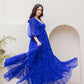 Aayaa Designer crape hand work Multi indo western - Blue