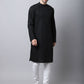 Even Apparels Black Pure Cotton Men's Kurta With Side Placket (MMS446) | Swadesiicart