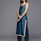 Ahalyaa Women's Traditional wear Kurta Set - Blue | Swadesiicart