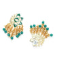 Mominos Fashion Johar Kamal Gold-Polished Kundan Green Meenakari Earrings - Swadesiicart