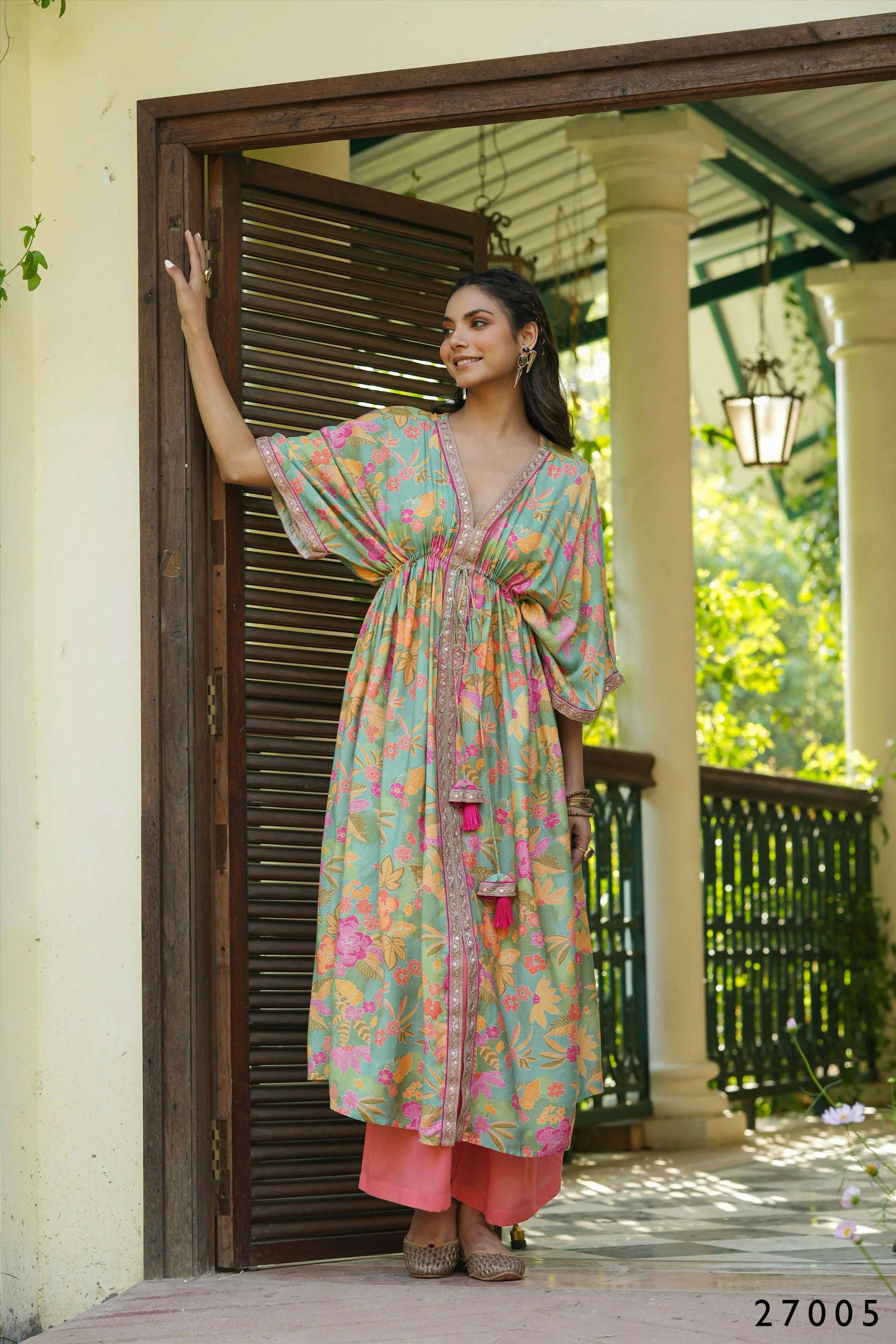 Women's Casual Fashionable Multi Mull Cotton co-ord set - Anya - Swadesiicart