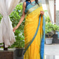 Very Much Indian Pure Cotton Handloom Saree With Intricate Borders - Yellow | Swadesiicart