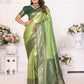Aastha Fashion Pista Tissue Silk Weaving Saree