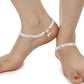 AanyaCentric Gold-Polished Mangalsutra Pendant Earring Set & Silver Plated Anklet
