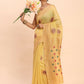 Shree Shyam Fashion Linen Cotton Yellow Saree