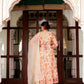 Vaasva Women Cream Organza Floral Print & Embroidered Anarkali Kurta, Pant & Dupatta set | Swadesiicart