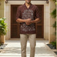 Botan — Brown Embroidered Cotton Shirt by Hilo Design