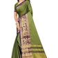 Vamika Banarasi Cotton Silk Weaving Green Saree (DOCTOR MOR GREEN) | Swadesiicart